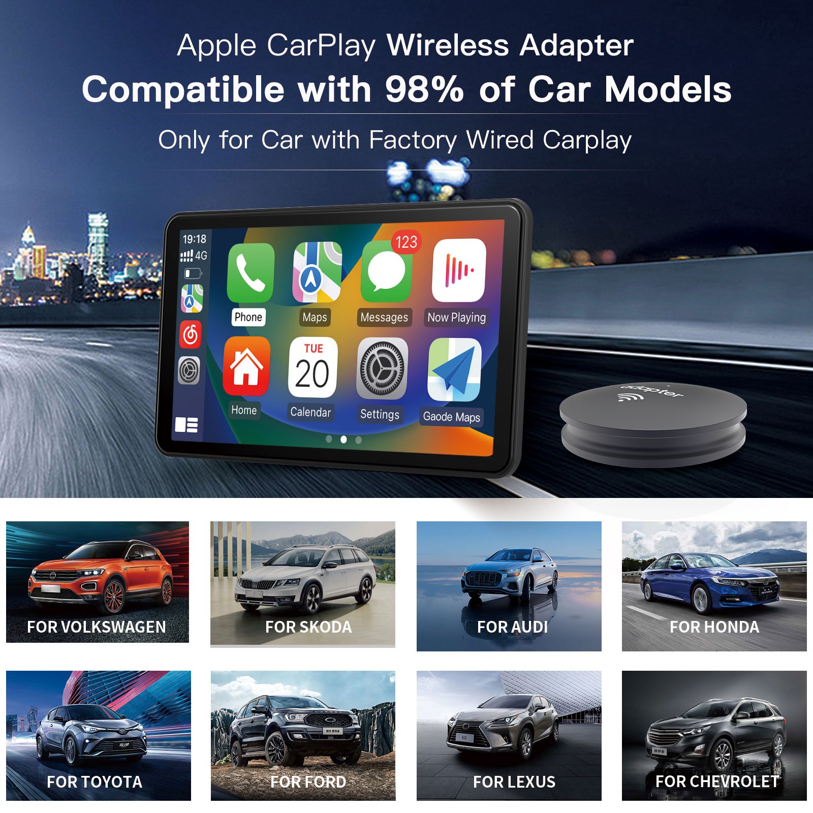 Wired CarPlay to Wireless CarPlay adapter - CARTUNES